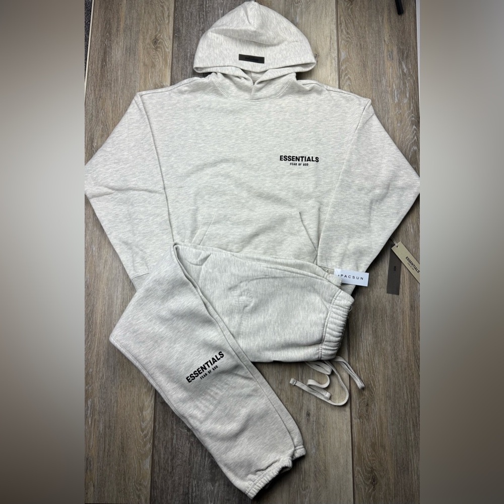 Essentials Fear Of God Sweatsuit Bundle Light Oat